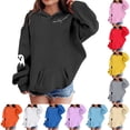 thumbnail image 2 of LRen Halloween Themed Hoodies for Girls Halloween Graphic Hooded Sweatshirts Oversized Long Sleeve Pullover Sweatshirt Kids Preppy Back to school, Halloween, Christmas Hooded Blouse, 2 of 5