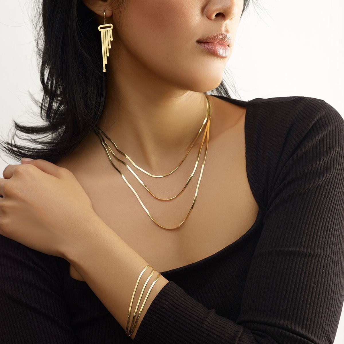 10k SOLID Yellow Gold 2.8mm Herringbone Chain Necklace or Bracelet for Pendants and Charms with Lobster-Claw Clasp (7", 16", 18", 20 inch)