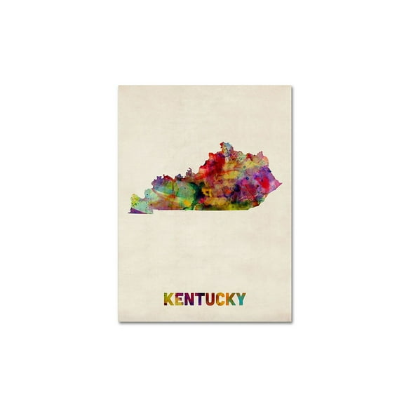 Trademark Fine Art "Kentucky Map" Canvas Wall Art by Michael Tompsett