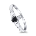 thumbnail image 4 of Claddagh Heart Promise Ring Black CZ 925 Sterling Silver Size 4, 4 of 7