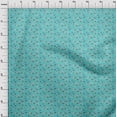 thumbnail image 3 of oneOone Viscose Chiffon Turquoise Blue Fabric Flower & Leaves Watercolor Sewing Material Print Fabric By The Yard 42 Inch Wide, 3 of 4