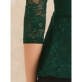 thumbnail image 5 of DARING DIVA Lace Semi Sheer Off Shoulder Peplum Blouse M Dark Green, 5 of 6