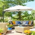 thumbnail image 2 of Outsunny 10x10ft Cantilever Umbrella with 4 Adjustable Angle and Rotation, Square Top Market Parasol with Aluminum Pole and Ribs for Backyard Patio Outdoor Area, Cream, 2 of 9