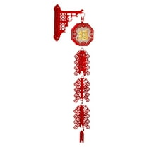 Chinese New Year Lucky Firecracker Charms Chinese Knot Feng Shui Tassel Hanging Pendant Decorations for New Year Home Health Wealth Success Lucky Decor(2pcs)