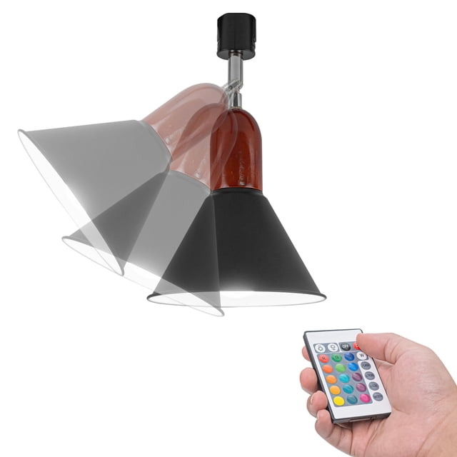 FSLiving Black Ceiling Spotlight Remote Control with Color Changing RGB Tunable White A19 Smart Bulb H Track Mounted for Kitchen Island Shopwindow Disco Ball (Ceiling Track Sold Separately) - 1 Light