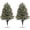 2Pcs Pre-Lit, variant on OasisCraft 24 Inch Outdoor Christmas Tree 2 Set, Pre-lit Mini Flocked Christmas Tree Artificial Pathway Xmas Tree 50 LED with Red Berries, Pinecones for Porch Holiday Decor, Green