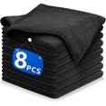 thumbnail image 1 of Paños de Limpieza de Microfibra, 8 Piezas, Toallas de Microfibra, Paños de Limpieza Súper Absorbentes, Reutilizables, Aptos para la Limpieza de la Cocina, el Coche y el Hogar (Negro), 1 of 4