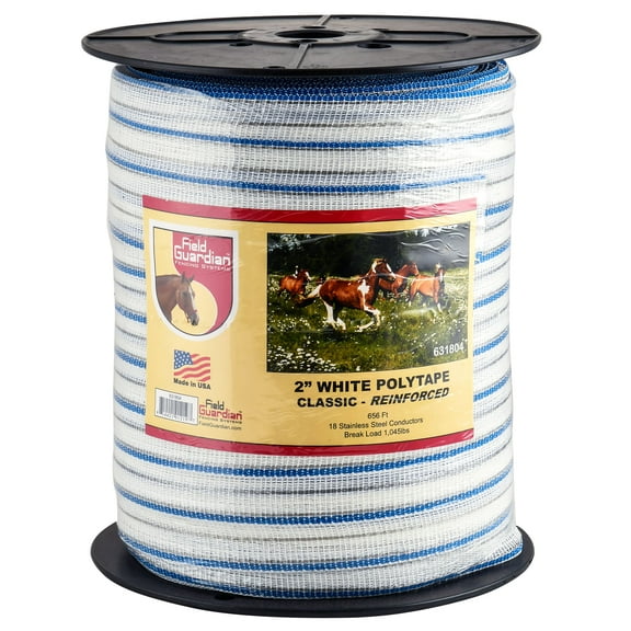 Field Guardian 631804 2 in. White Polytape - Classic Reinforced