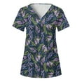 thumbnail image 2 of Women Scrubs Tops Cute Cat Short Sleeve V Neck T Shirts with Poackets, S-2XL, 2 of 4