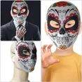 thumbnail image 4 of Máscara de Calavera del Día de los muertos, máscara mexicana de huesos completos, utilería para festivales, suministros para fiestas de Halloween, 4 of 5