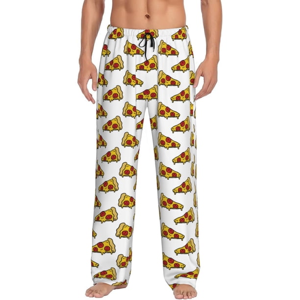 Balery Pizza Pantalones de pijama para hombre, pijama ultraligero, pantalón de descanso-XX-Large