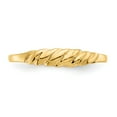 thumbnail image 5 of 14K Yellow Gold Ring Band Fashion Diamond-cut Textured Ridged Dome, Size 5, 5 of 5