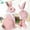 Pink, variant on Easter Decorations for Home Clearance! European Garden Garden Home Children's Room Decoration Resin Bow Rattan Sitting Effect Rabbit Easter Decoration