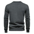 thumbnail image 5 of ibuvkizy Cardigan Sweaters for Men's Round Neck Pullover Long Sleeved Loose Base Shirt Top Sweater Dark Gray,S, 5 of 5