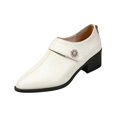thumbnail image 2 of Willtoo Women's Low Chunky Block Heels Pumps Decor Comfortable Slip-on Heeled Loafers Evening Party Dress Shoes for Office Business, 2 of 6