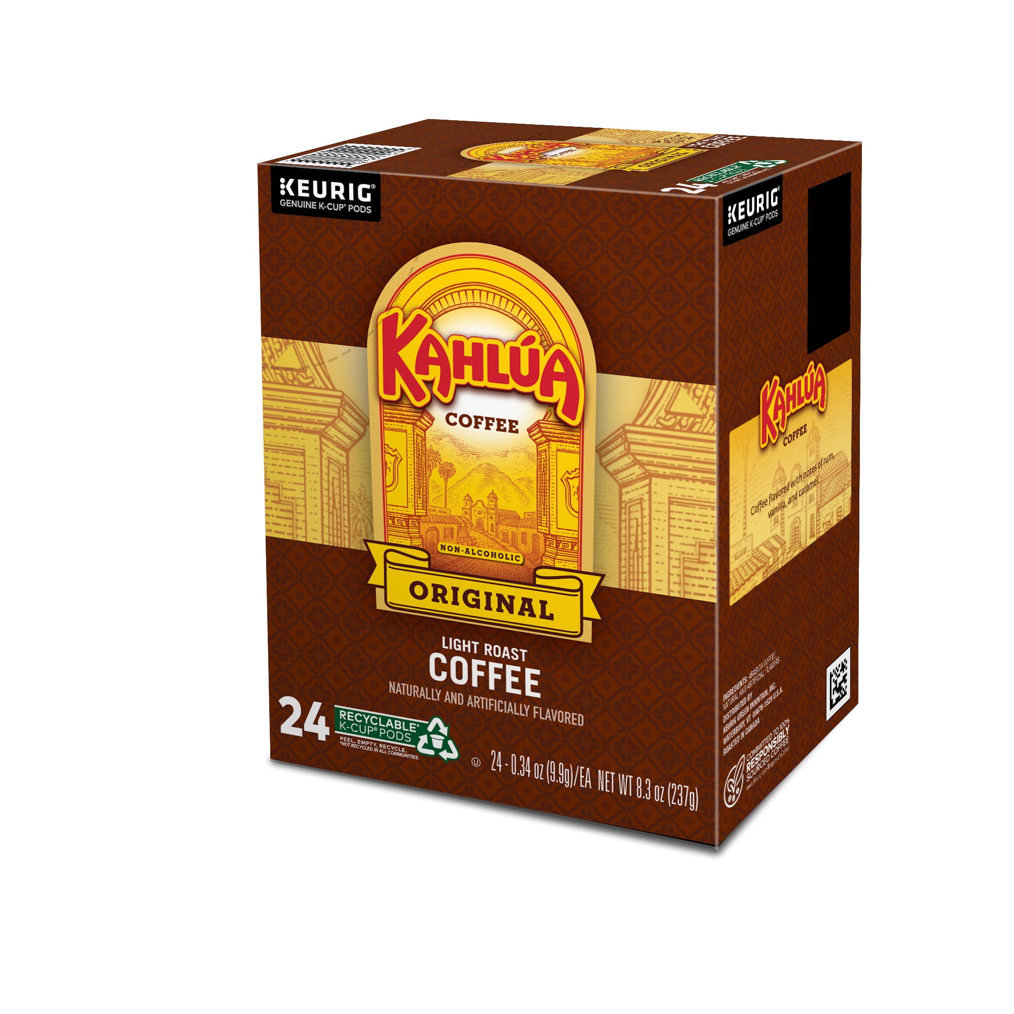 Kahlua, Coffee Original Light Roast K-Cup Coffee Pods, 24 Count