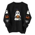 thumbnail image 3 of Woman Sweatshirt Dqueduo Women's Halloween Fashion Loose Casual Long Sleeve Hoodless Top Black L, 3 of 9