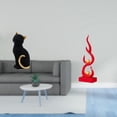 thumbnail image 2 of Figura de escritorio de gato, estatua abstracta de fuego, adorno decorativo de resina, adecuada para estanterías de oficina y decoración del hogar., 2 of 8
