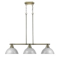 thumbnail image 3 of Golden Lighting 3602-3LP AB-BK Duncan Linear Pendant Light, Aged Brass, 3 of 7
