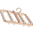 thumbnail image 3 of Drying Rack Foldable Matrix Hanging Point 24 Clips Household Drying Rack for Socks Underwear Panties Pink, 3 of 5