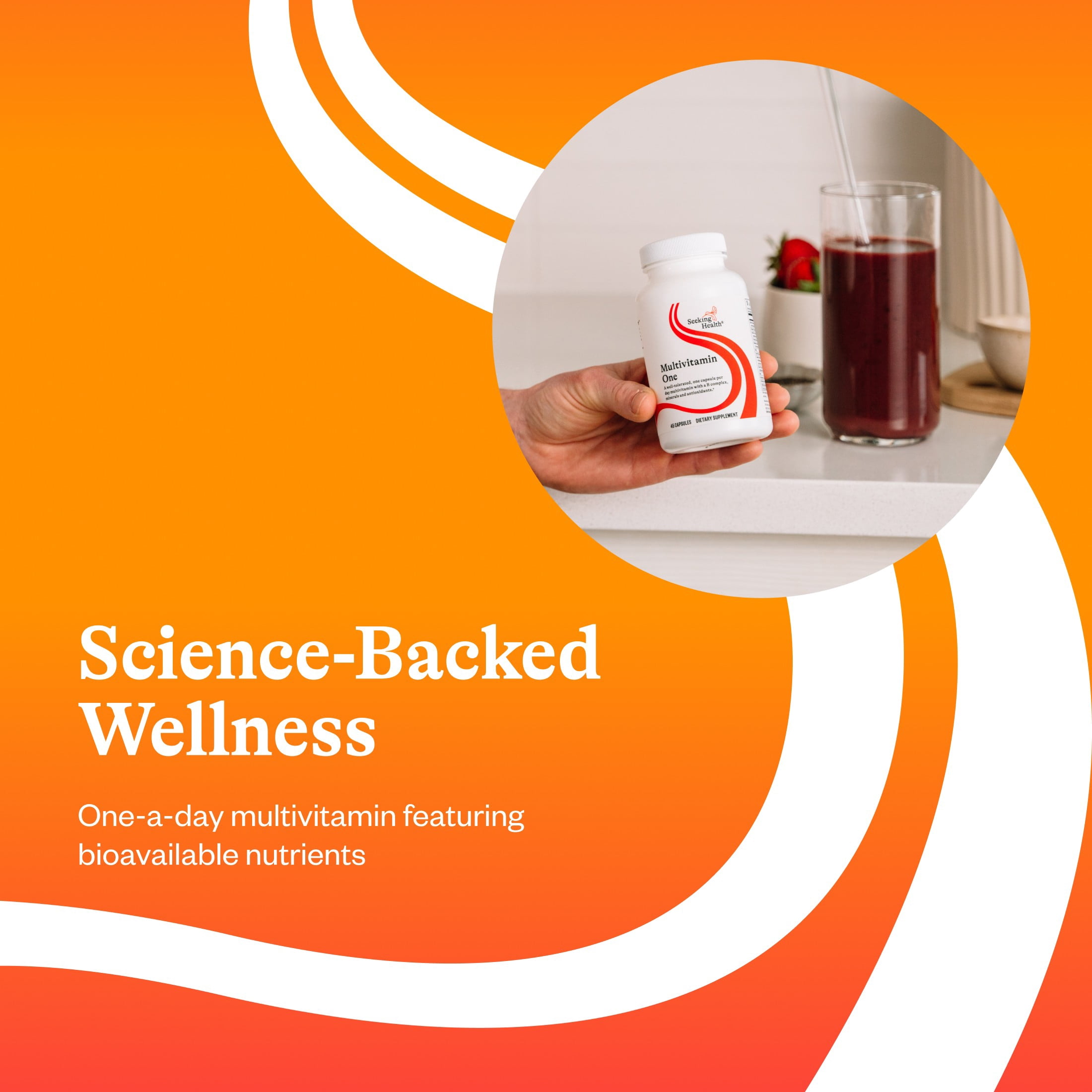 Seeking Health Multivitamin One - Supplement with Zinc, Vitamin B12, & Vitamin A - Magnesium-Free Formula - Multivitamin Supports Methylation & Healthy Aging - 45 Capsules