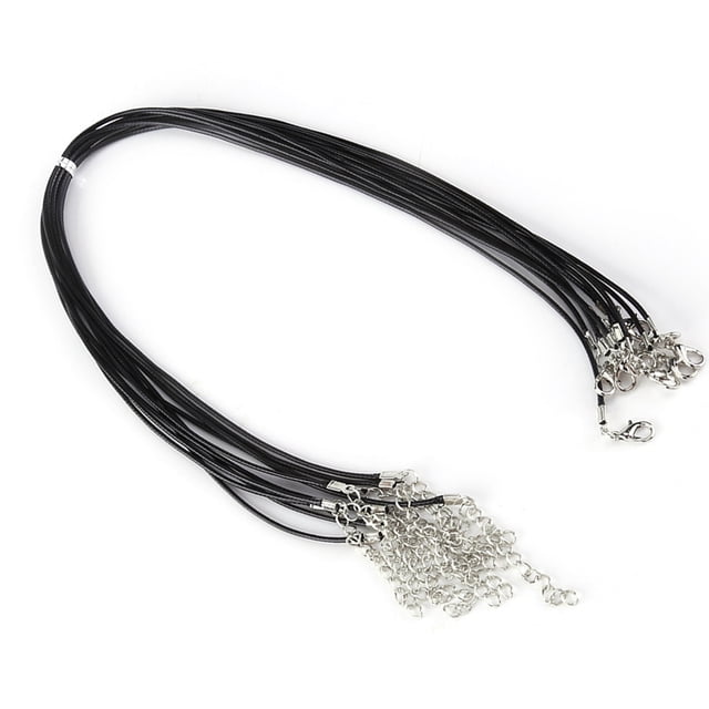 10PCs Adjustable Necklace Wax Rope Cord String For DIY Jewelry Making ( (black)