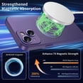 thumbnail image 5 of for iPhone 14 Plus Case, Compatible with MagSafe, Matte Luxury Soft Metallic Luster for Women Girls with Full Camera Lens Protection Shockproof Slim Phone Case, Purple, 5 of 14