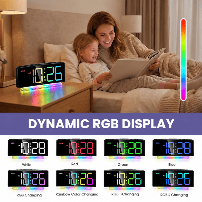Daybetter Digital Bedside Alarm Clock with RGB Night Light photo 4