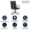 thumbnail image 3 of Flash Furniture Whitney Mid-Back Swivel LeatherSoft Desk Chair with Armrests, Black/Rose Gold, 3 of 17