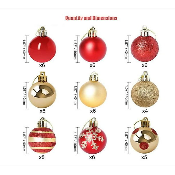 Set De 50 Adornos Navideños Para árbol - Bolas, Copos De Nieve Y Remates En Plata Brillante Y Mate - Incluye Cinta Colgante