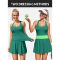 thumbnail image 4 of Alove Womens Sports Skirt with Built-in Shorts Exercise Sets Scalloped Golf Dress Racerback Athletic Skirts Top and Skirt, 4 of 8