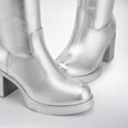 thumbnail image 4 of Botas DREAM PAIRS DWUMKB2516 Plateadas Altas hasta la Rodilla con Tacón de 7 cm, 4 of 8