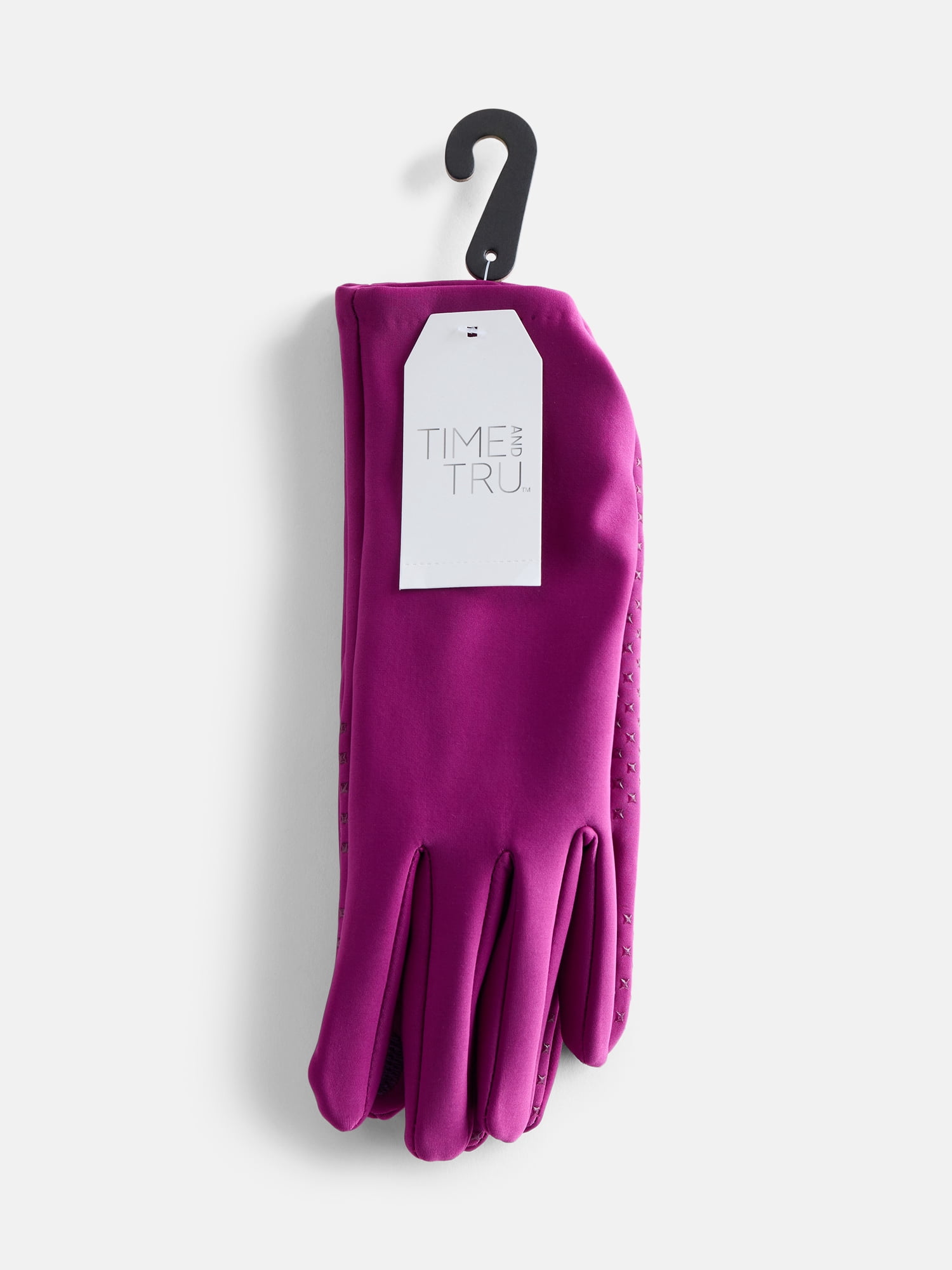 Time and Tru Women's Ruched Driving Gloves, Berry Bright, One Size