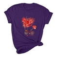 thumbnail image 5 of Fesfesfes V Neck Tshirt Women's Valentine's Day Love Printed Short Sleeved T-shirt Top Short Sleeved Round Neck Top/Shirt Layering Shirts for Women L(US:8), 5 of 6