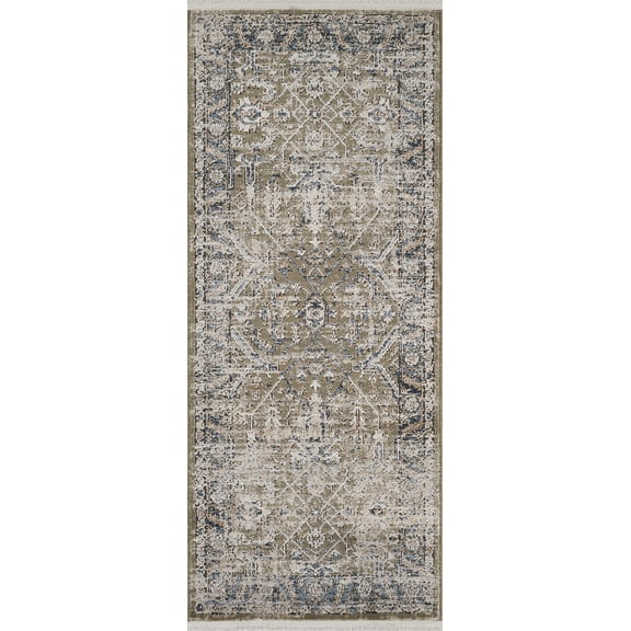Abani Home Savoy Vintage Oriental Runner Rug Green Blue 3x6