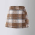 thumbnail image 3 of 2-16 Years Girl High Waisted Plaid Skirt A-Line Mini Skirt Fall Winter Wool Bodycon Pencil Skirts, 3 of 5