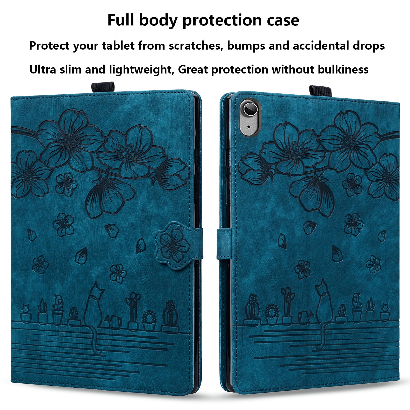 Allytechgroup Flip Case for Apple iPad (A16) 11th Gen 11" 2025/ iPad 10th Gen 10.9" 2022, Stylish Blossom PU Leather Auto Sleep Wake Protective Pencil Holder Shockproof Case for iPad 11/ iPad 10,Green