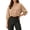 Coffee, variant on Naotn Women Cropped Sweatshirts Fall Trendy Crew Neck 3/4 Raglan Sleeve Solid Loose Casual Workout Pullover Tops