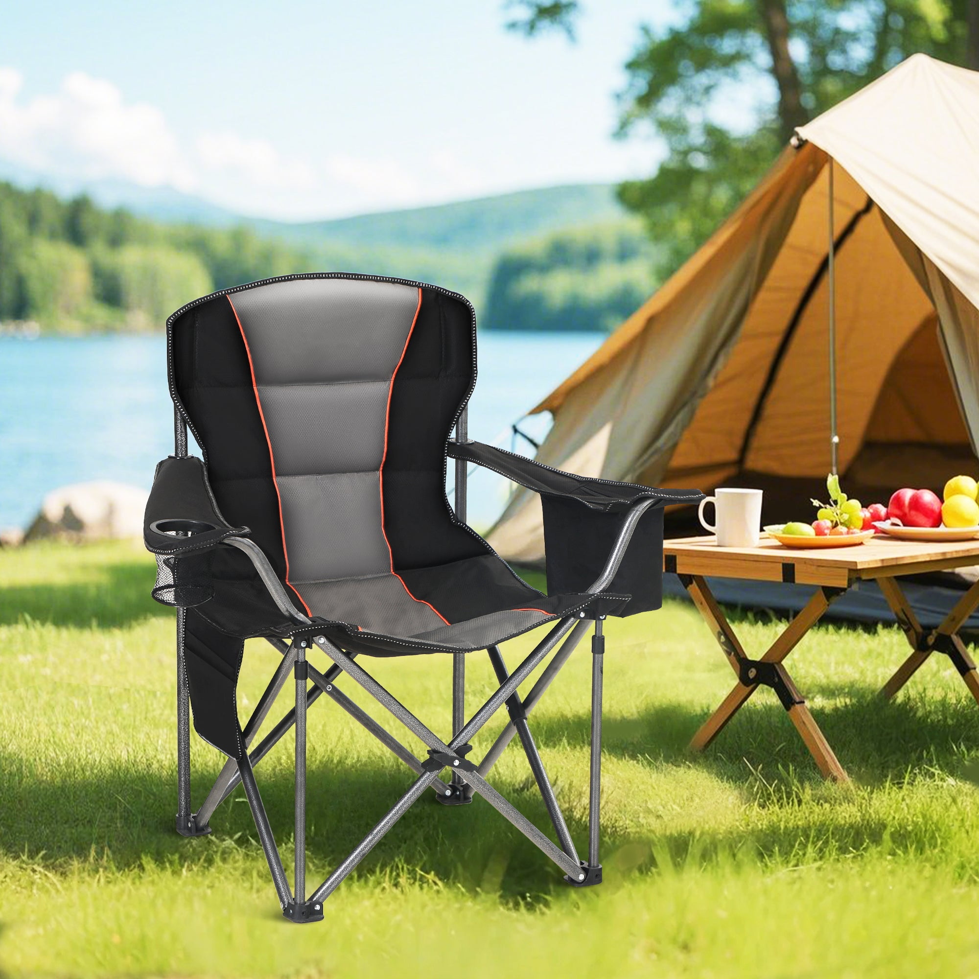 Sophia & William Oversized Camping Chair Heavy Duty Steel Frame