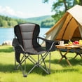 thumbnail image 4 of Sophia & William 2 Pack Oversized Camping Chair Heavy-Duty Steel Frame Supports 450Lbs, Foldable Outdoor Lawn Chair with Cup Holder for Backyard & Camping, Black, 4 of 14