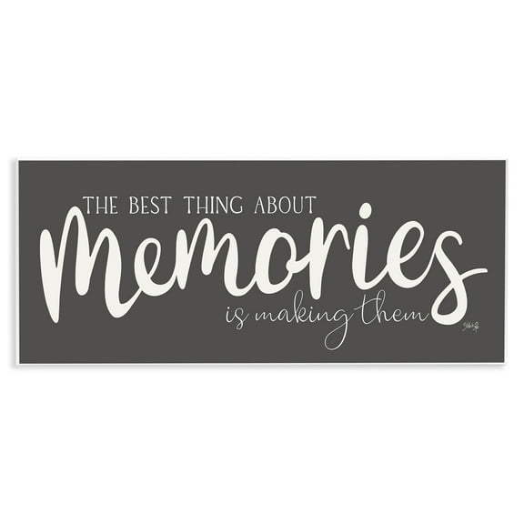 Stupell Industries Making Memories Sentiment Text & Numbers Painting Unframed Art Print Wall Art, 17 x 7