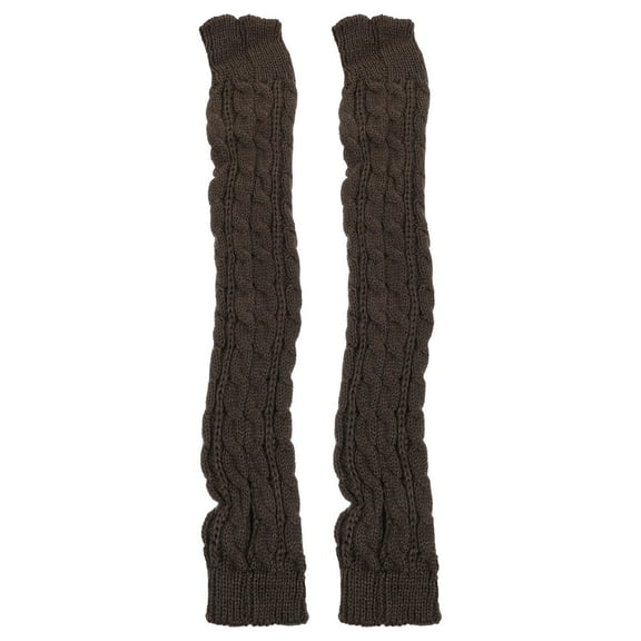 Bestonzon 1pair Warm Knitted Sleeves Practical Arm Sleeves Long Fingerless Sleeves
