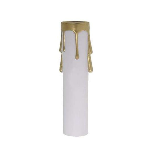 B&P Lamp® Candelabra Size Candle Cover, White/Gold