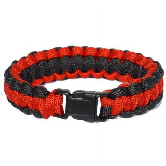 Every Day Carry 9.5" Survival Paracord Bracelet Plastic Release Buckle Red/Black