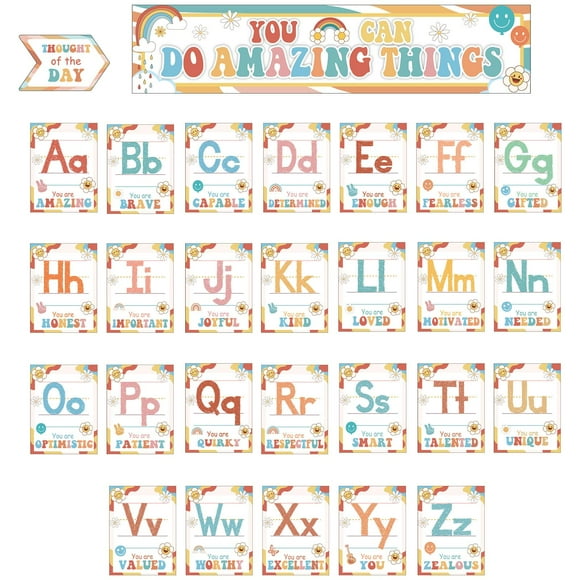 Set de tablones de anuncios gistim Groovy Alphabet Affirmations