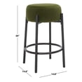 thumbnail image 3 of SAFAVIEH Couture Paisleigh Round Backless Counter Stool, Forest Green/Black, 3 of 10