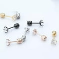 thumbnail image 3 of EOEMY Steel Cubic Zirconia Crystal Stone Round Small Stud Earring Wedding Earrings Lot-Gold-3mm, 3 of 7