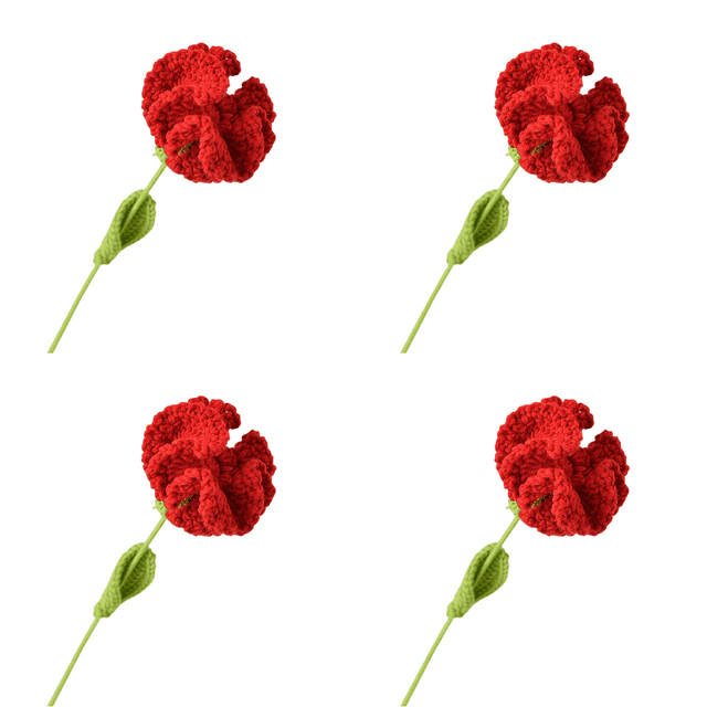 Clavel Ganchillo Punto Terminado para Cumpleaños Boda () Rojo