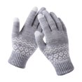 thumbnail image 4 of Guantes de jacquard gruesos y cálidos para adultos, guantes de invierno tejidos con pantalla táctil para mujer, 4 of 5