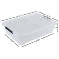 thumbnail image 3 of 40 Quart Clear Plastic Underbed Storage Bins, Large Plastic Latching Storage Boxes with Wheels, 3 Packs, 3 of 7